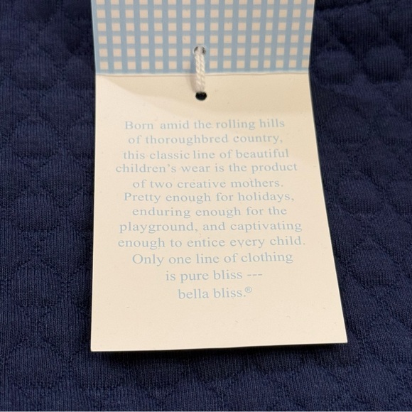 NWT Bella Bliss Navy Quilted Dress Girls 7 Button Back Classic Preppy - Picture 9 of 10